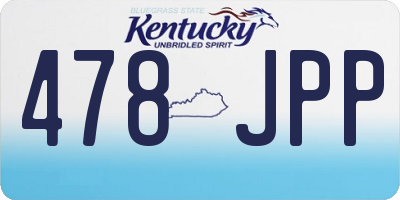 KY license plate 478JPP