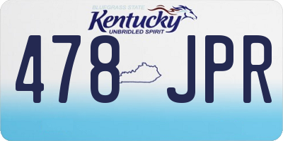 KY license plate 478JPR