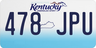 KY license plate 478JPU