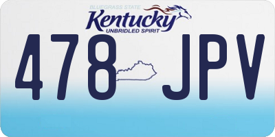 KY license plate 478JPV