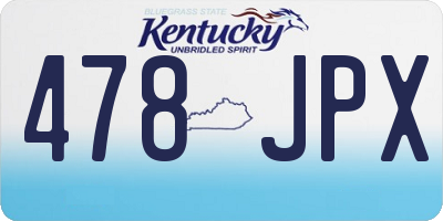 KY license plate 478JPX