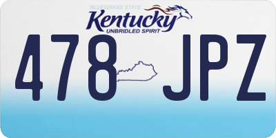 KY license plate 478JPZ