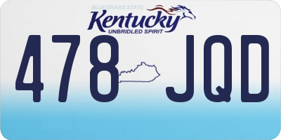 KY license plate 478JQD
