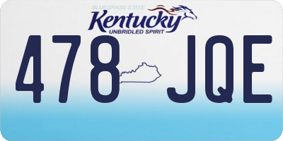 KY license plate 478JQE