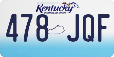 KY license plate 478JQF