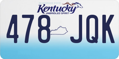 KY license plate 478JQK