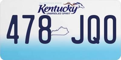 KY license plate 478JQO