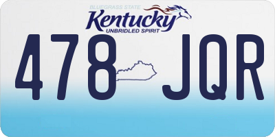 KY license plate 478JQR