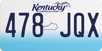 KY license plate 478JQX