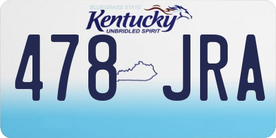 KY license plate 478JRA