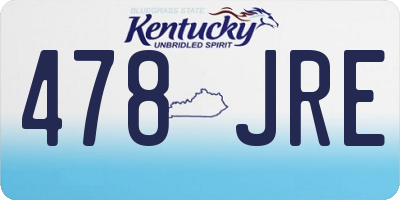 KY license plate 478JRE