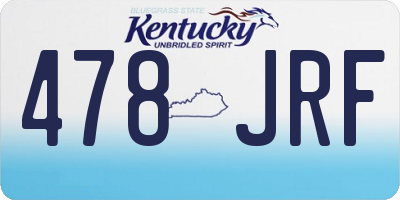 KY license plate 478JRF