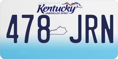 KY license plate 478JRN