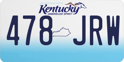 KY license plate 478JRW