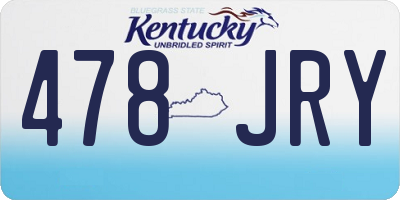 KY license plate 478JRY