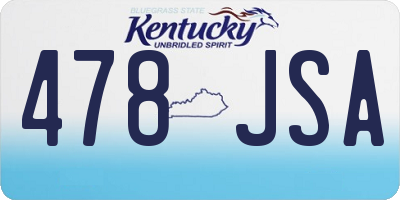 KY license plate 478JSA