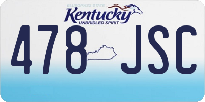 KY license plate 478JSC