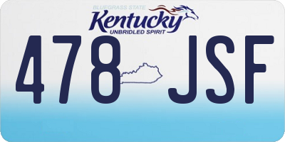 KY license plate 478JSF