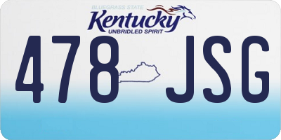 KY license plate 478JSG