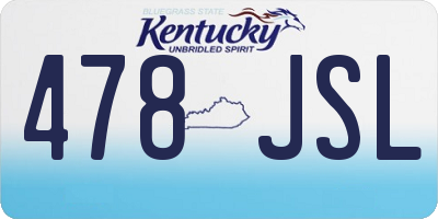 KY license plate 478JSL