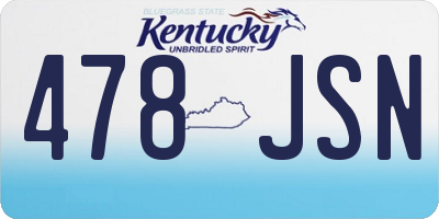 KY license plate 478JSN