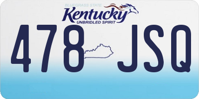 KY license plate 478JSQ