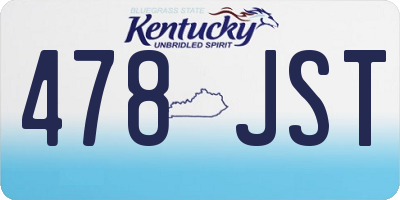 KY license plate 478JST