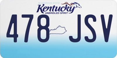 KY license plate 478JSV