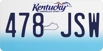 KY license plate 478JSW