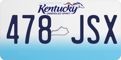 KY license plate 478JSX