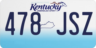 KY license plate 478JSZ