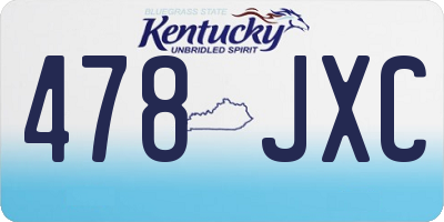 KY license plate 478JXC