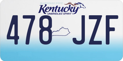 KY license plate 478JZF