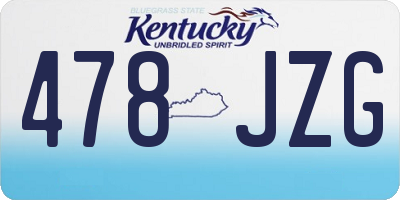 KY license plate 478JZG