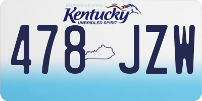 KY license plate 478JZW