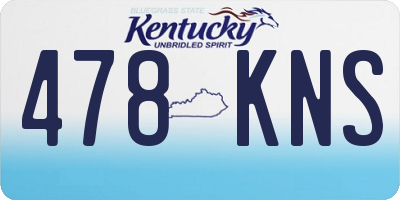 KY license plate 478KNS
