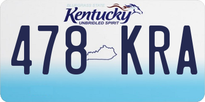 KY license plate 478KRA