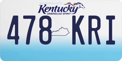 KY license plate 478KRI