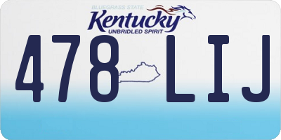 KY license plate 478LIJ