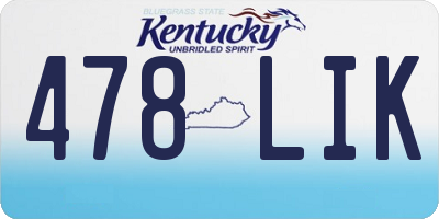 KY license plate 478LIK