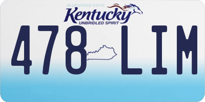 KY license plate 478LIM