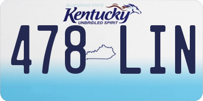 KY license plate 478LIN