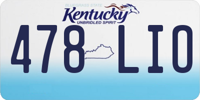 KY license plate 478LIO