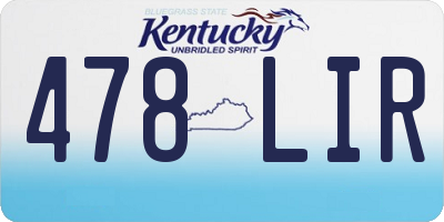 KY license plate 478LIR
