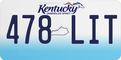 KY license plate 478LIT