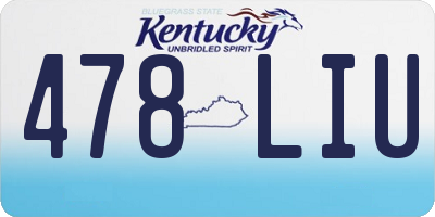 KY license plate 478LIU