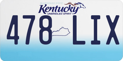 KY license plate 478LIX