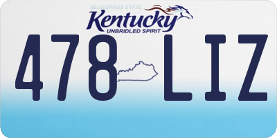 KY license plate 478LIZ