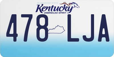 KY license plate 478LJA