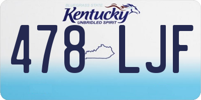 KY license plate 478LJF
